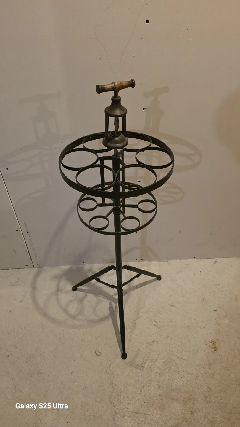 Vintage Metal Wine Bottle Holder Stand