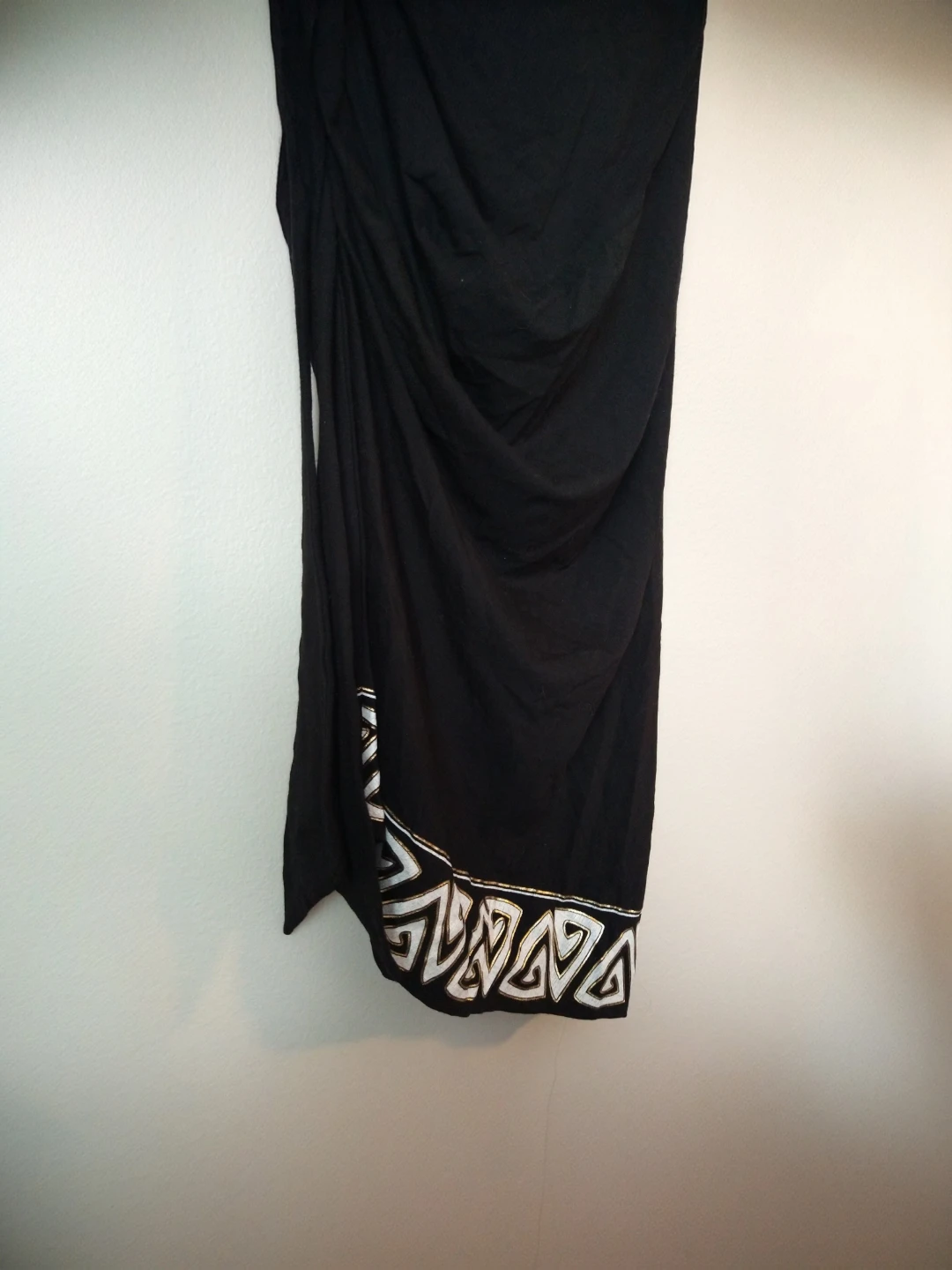 Y2K Cache’ Black Mini Dress bohemian white and gold Size 4 - photo 2