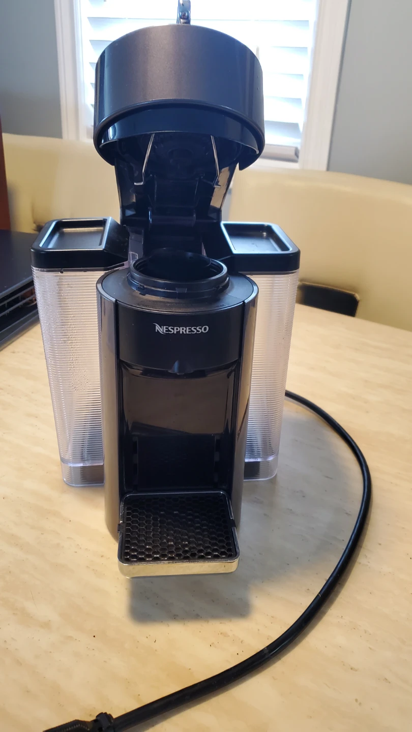 Nespresso GCC1 Coffee Maker, pod tray, and pods - photo 2