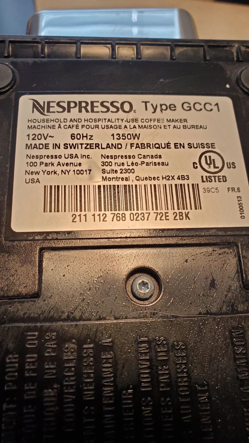Nespresso GCC1 Coffee Maker, pod tray, and pods - photo 5
