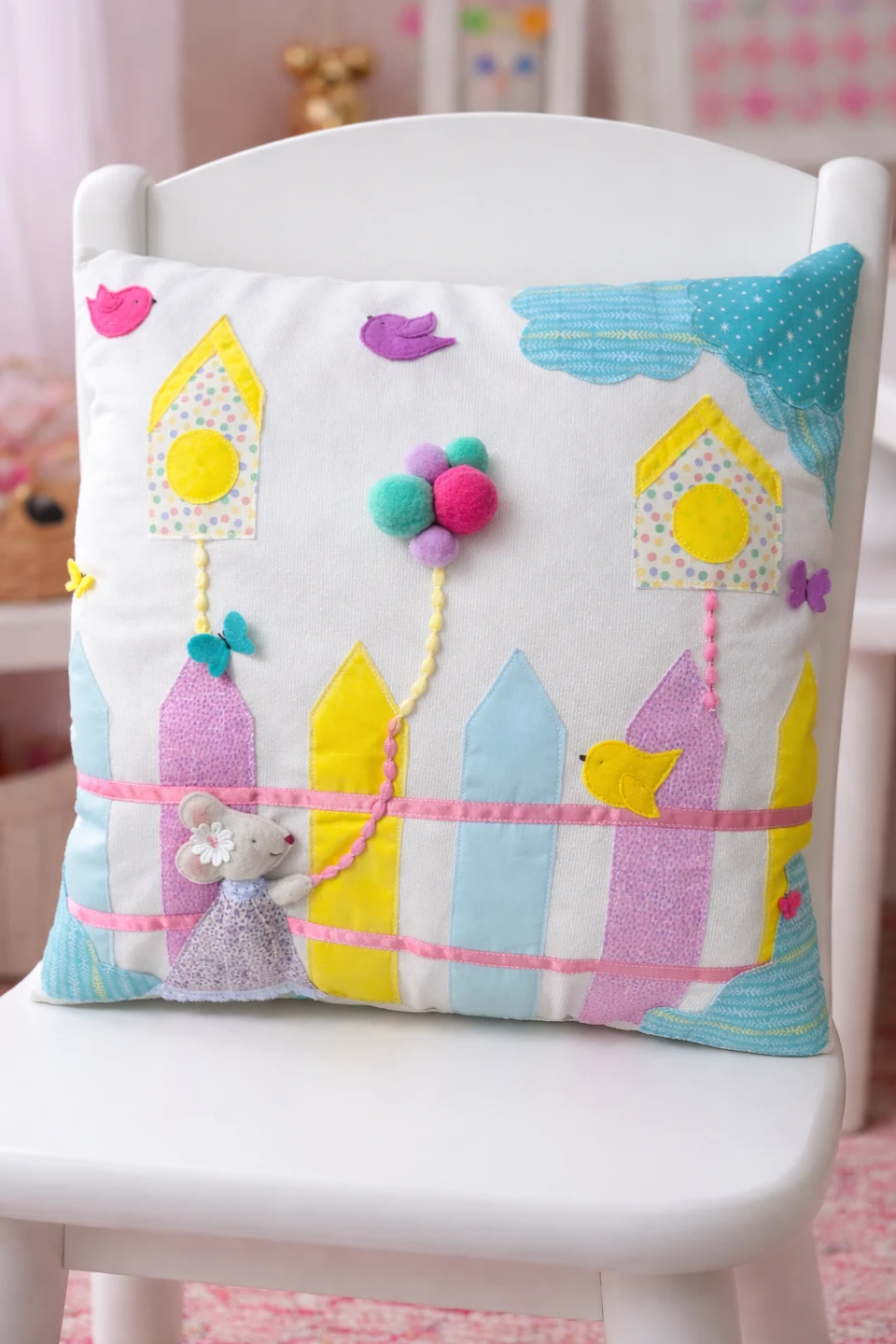 Whimsical kid's cushions for playroom/nursery/bedroom decor - photo 3