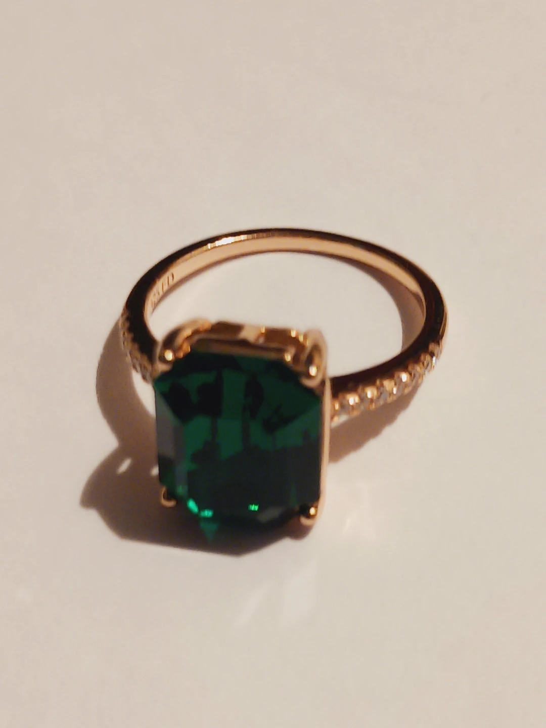 New !! Gold Overlay Sterling Silver 925 Emerald Cut Ring. 8. - photo 2