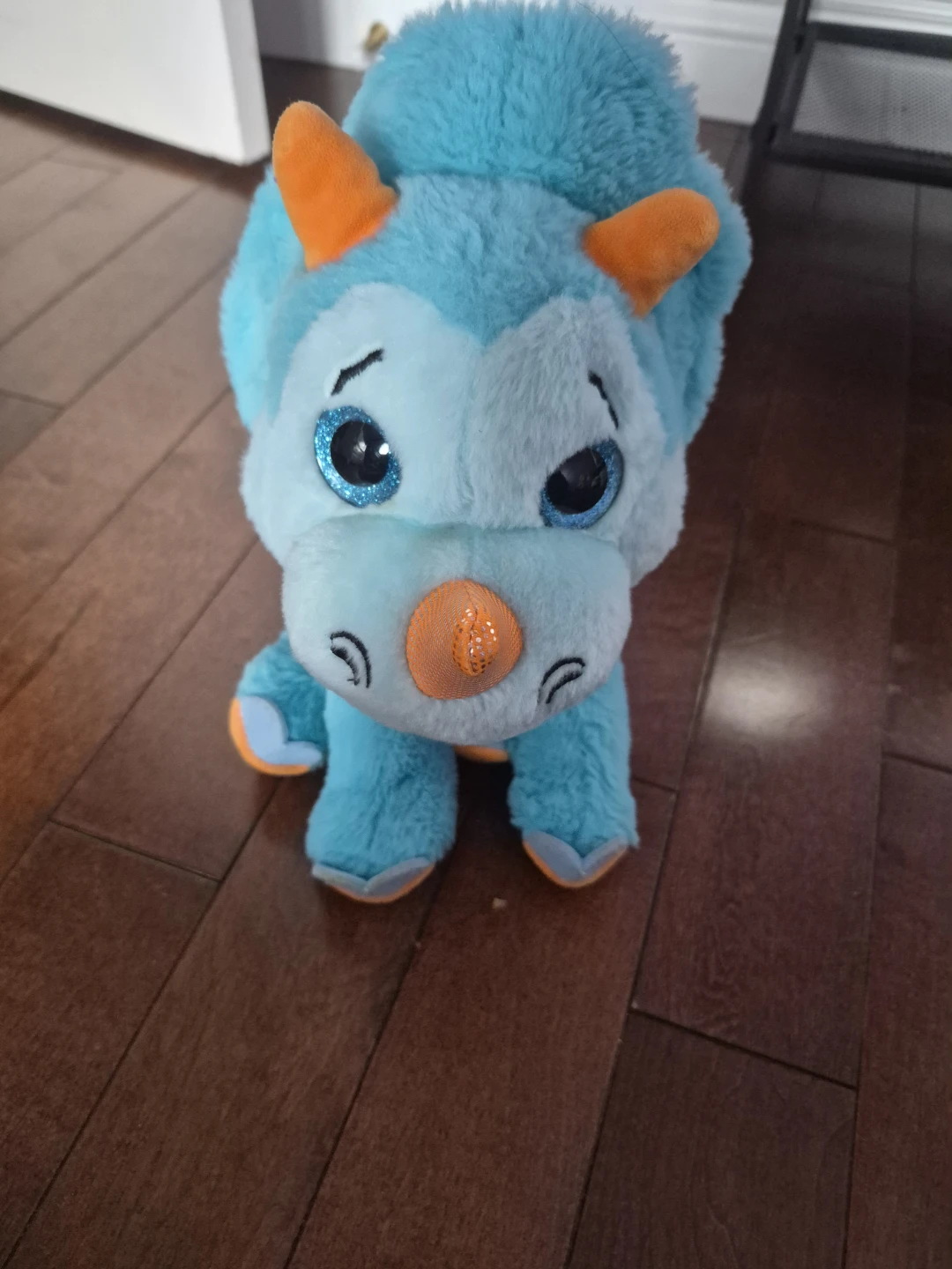 Blue Plush Triceratops Toy