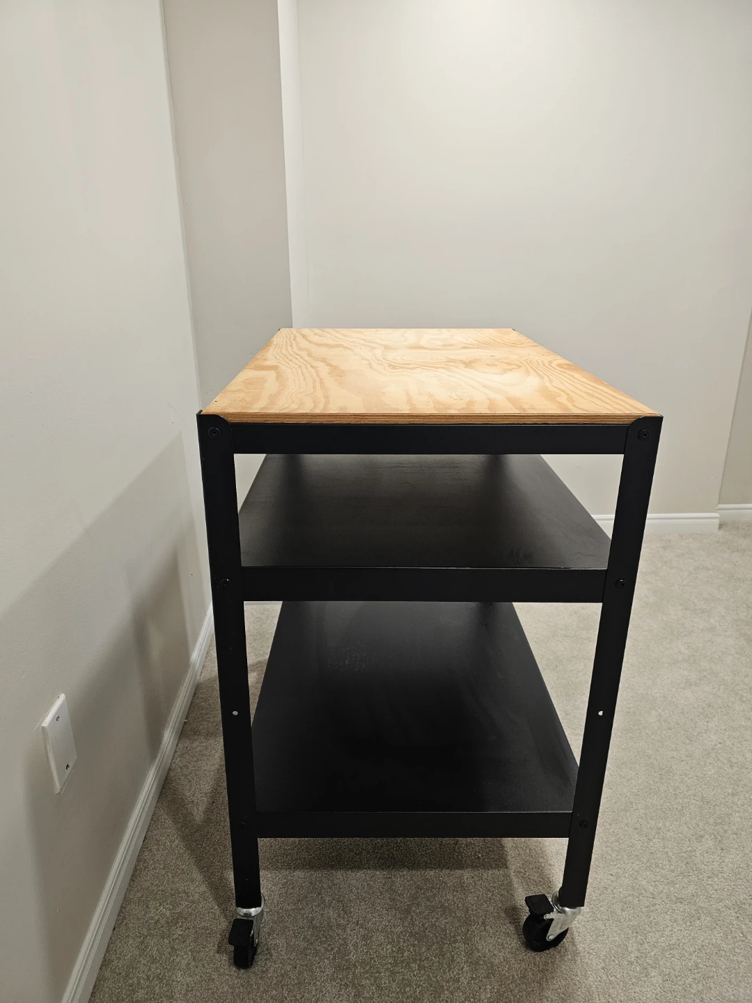 IKEA BROR utility cart/ storage shelf on wheel = like new - photo 2