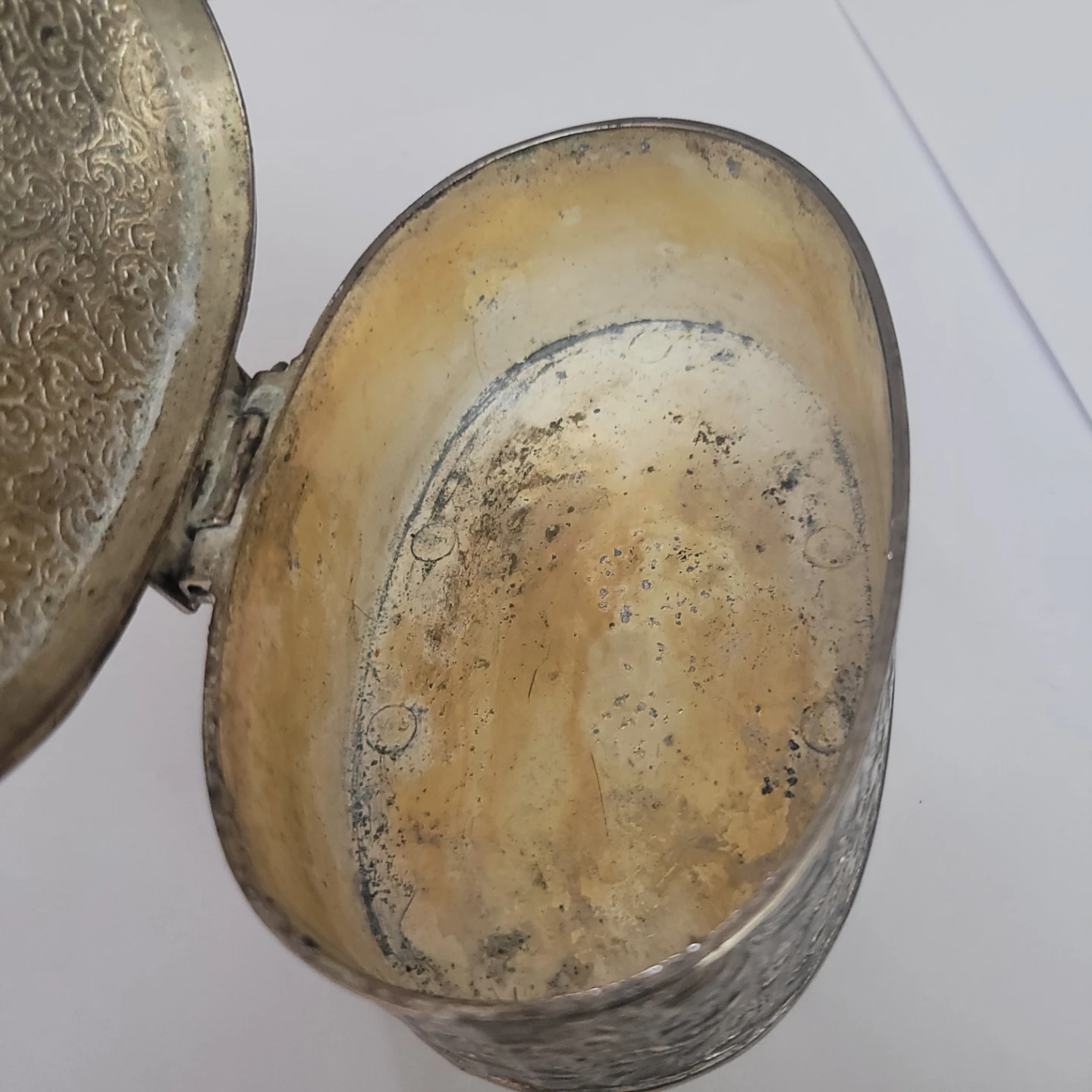 Ornate Silver-Tone Oval Trinket Box - photo 5