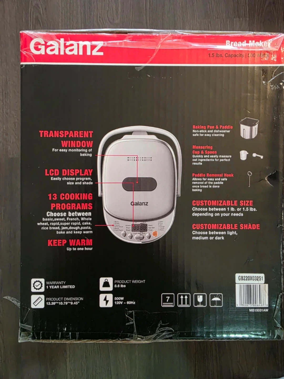 Brand new never opened Galanz 1.5 lbs. Bread Maker - photo 4