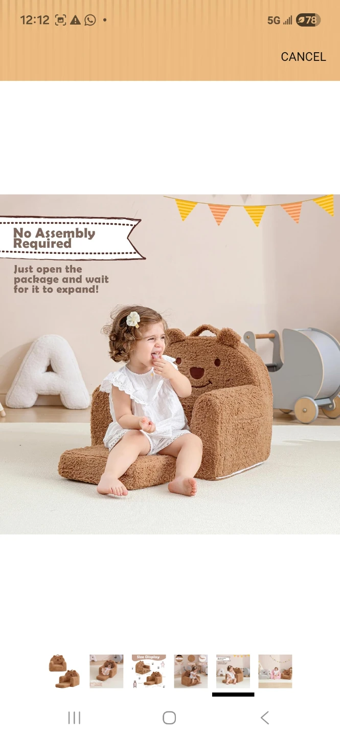 Brown Teddy Bear Toddler First Chair - photo 5