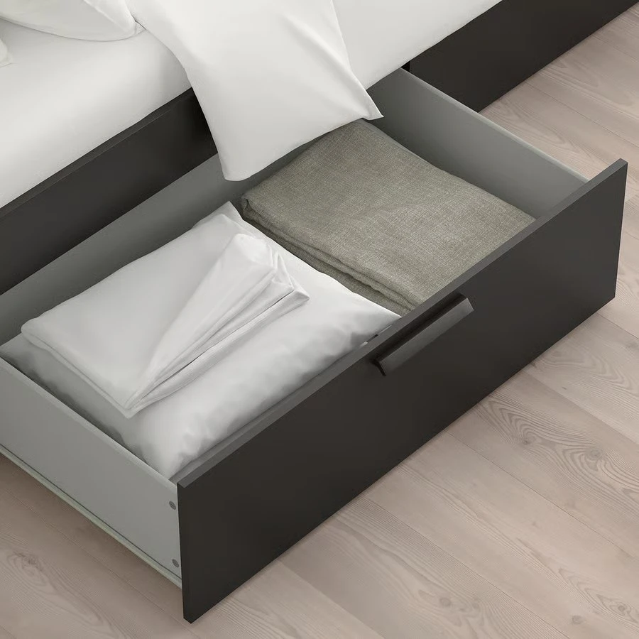 Bed Frame with Storage Drawers and Shelving Headboard - photo 3