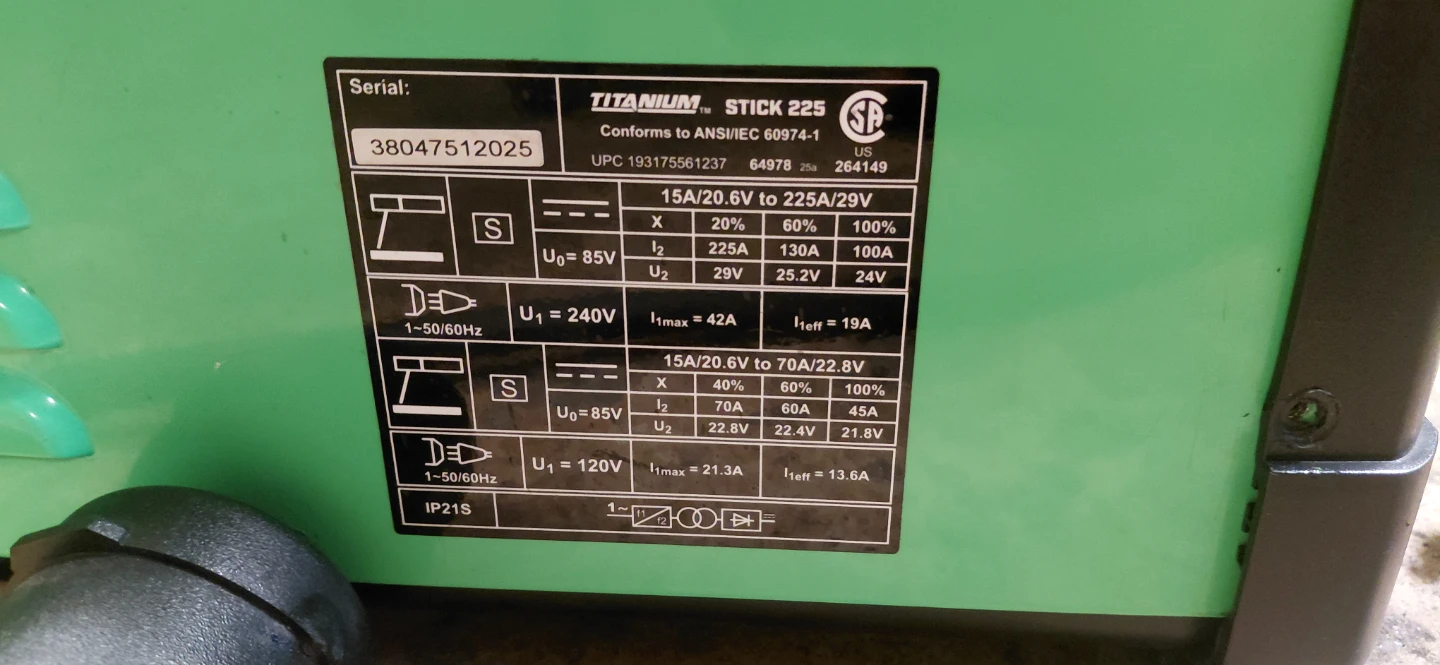 Stick welder 120/240v