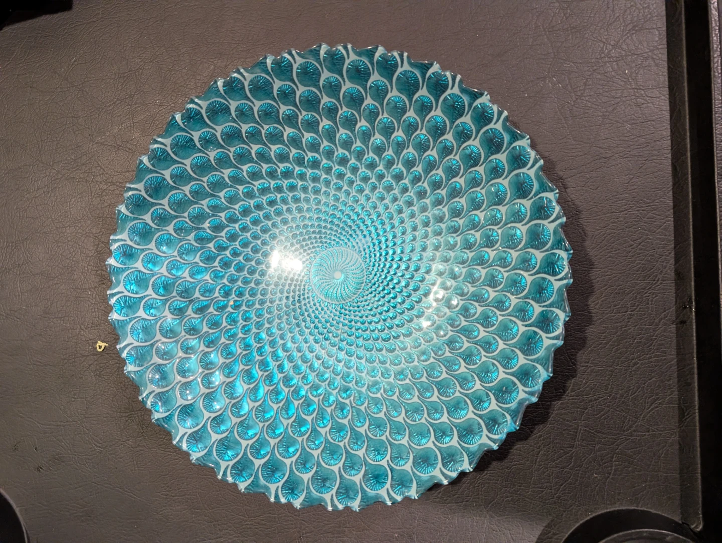 Decorative Teal Glass Plate - photo 2
