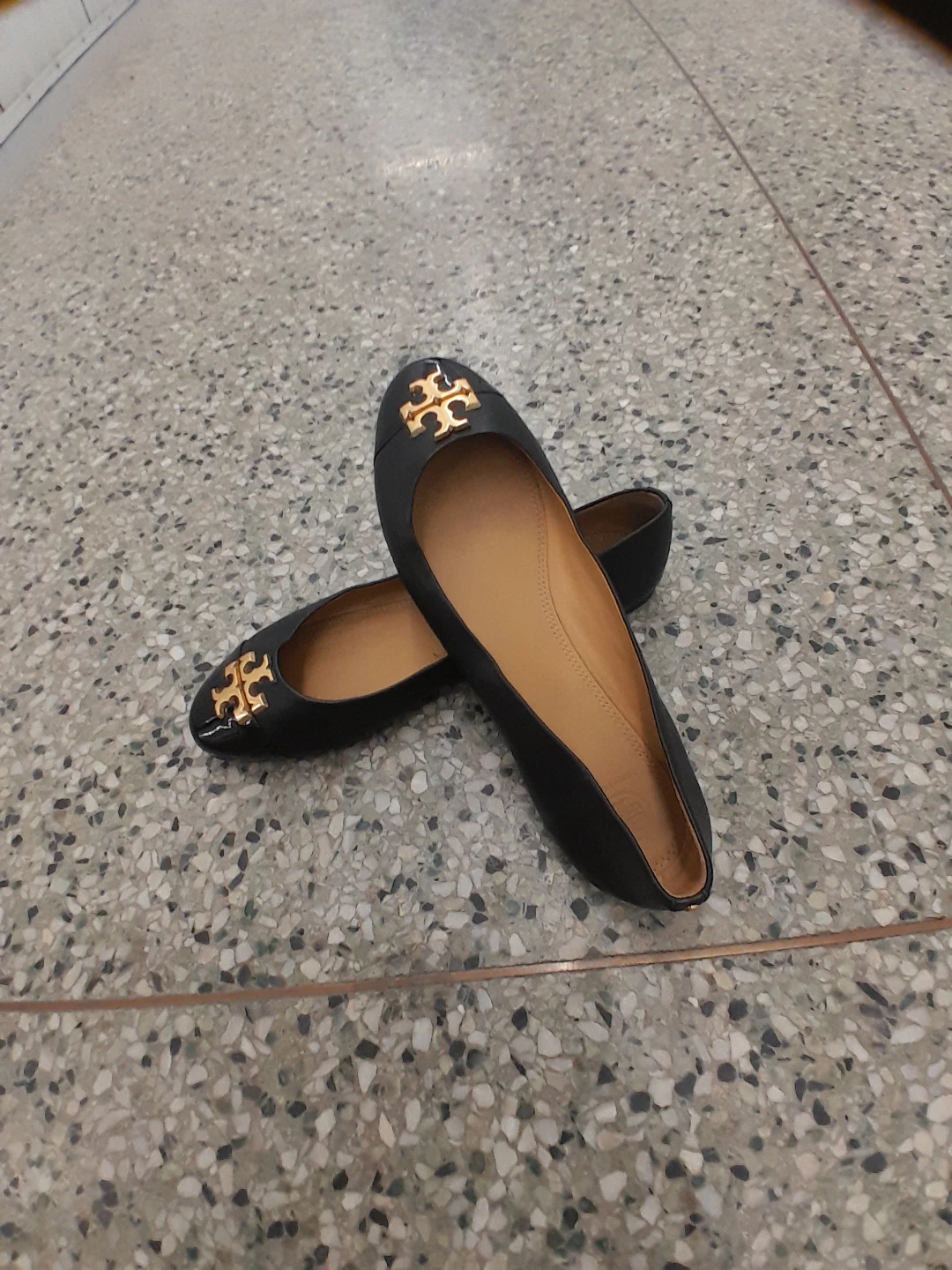 Tory Burch Black Leather Ballet Flats Women's Size 12 - photo 3