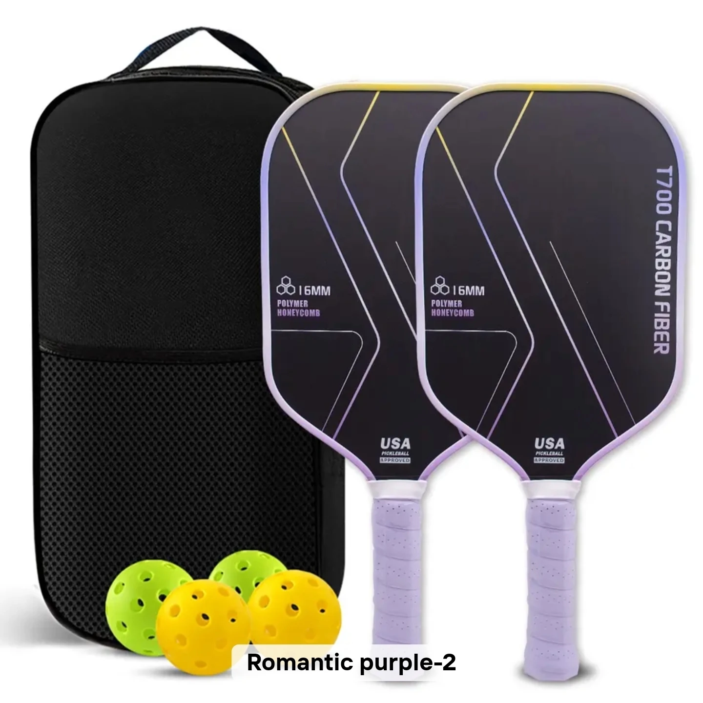 T700 Carbon Fiber Pickleball Paddles Set with Case and Balls