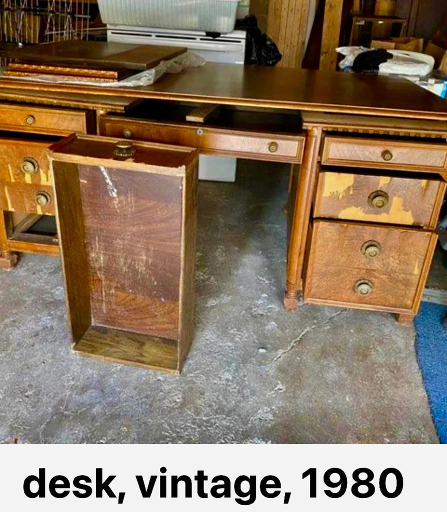 Vintage Noble Wood Desk - Brown - photo 2