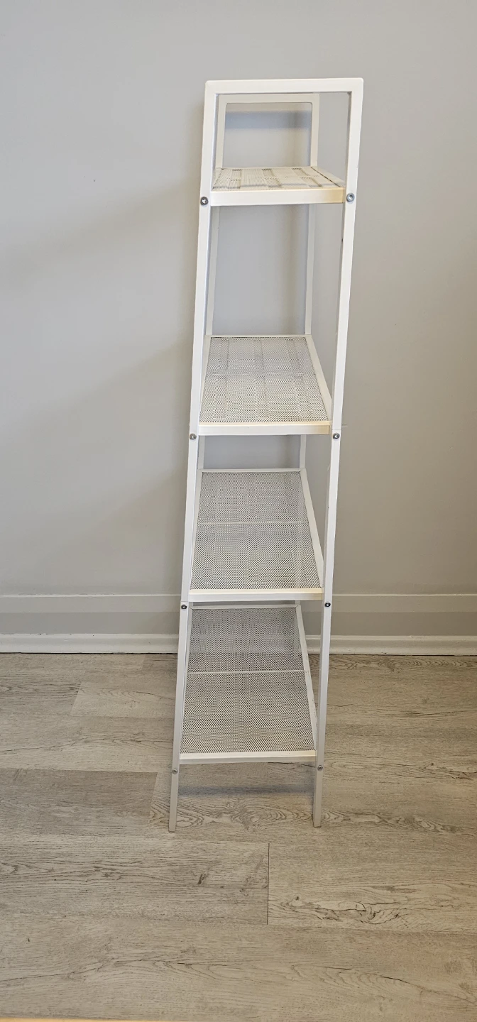 Pair of white ladder shelves