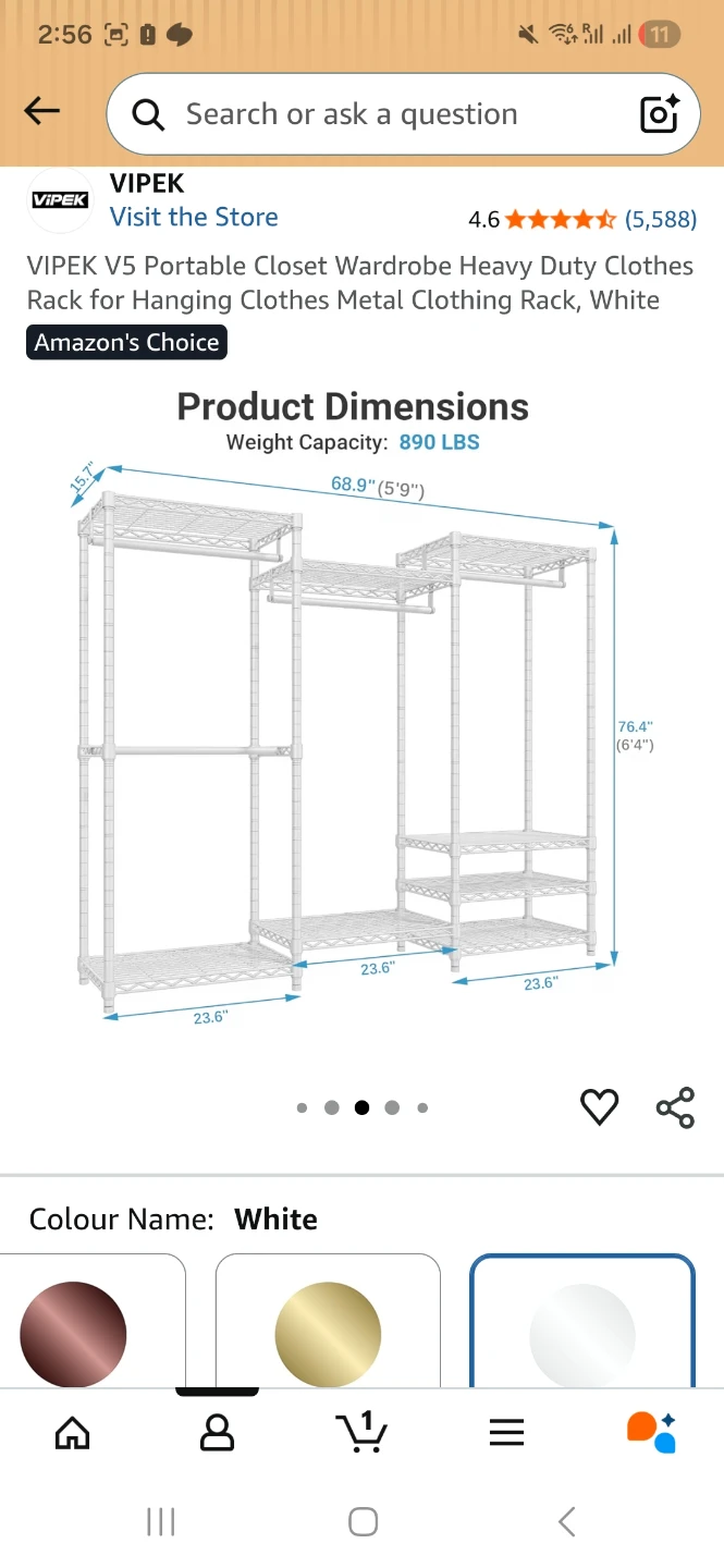 VIPEK V5 Portable Closet Wardrobe Heavy Duty Clothes Rack - photo 2