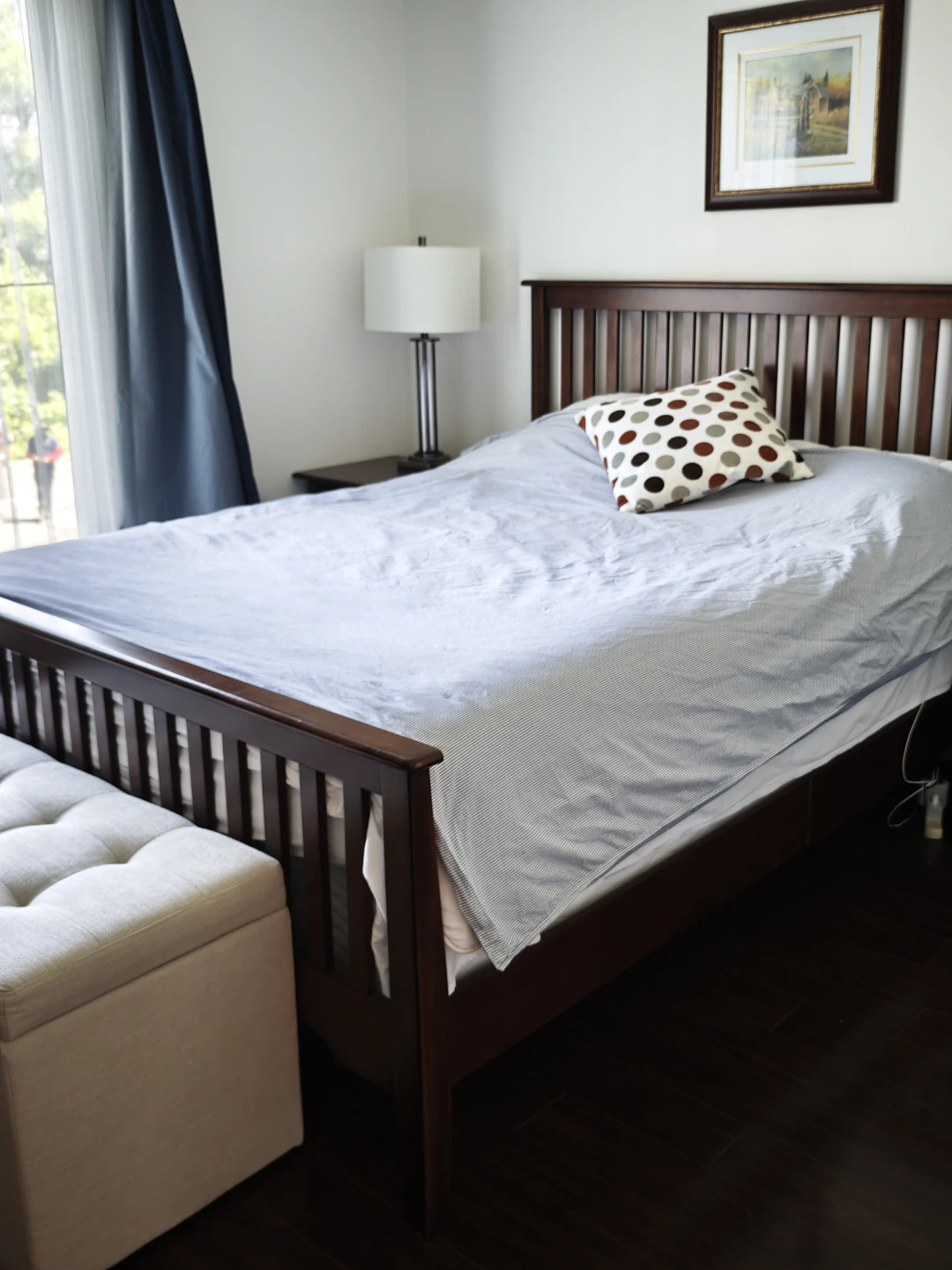 Moving Sale - Dark Wood Queen Bedroom Set with Two Nightstands