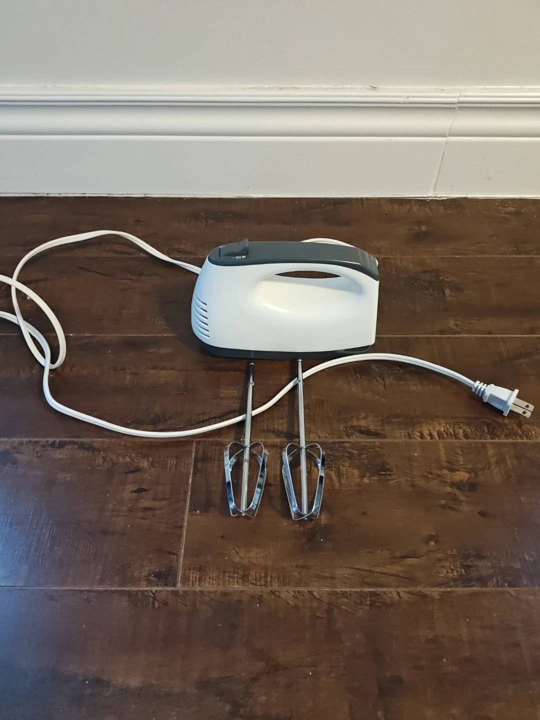 White and Grey Hand Mixer with Beaters