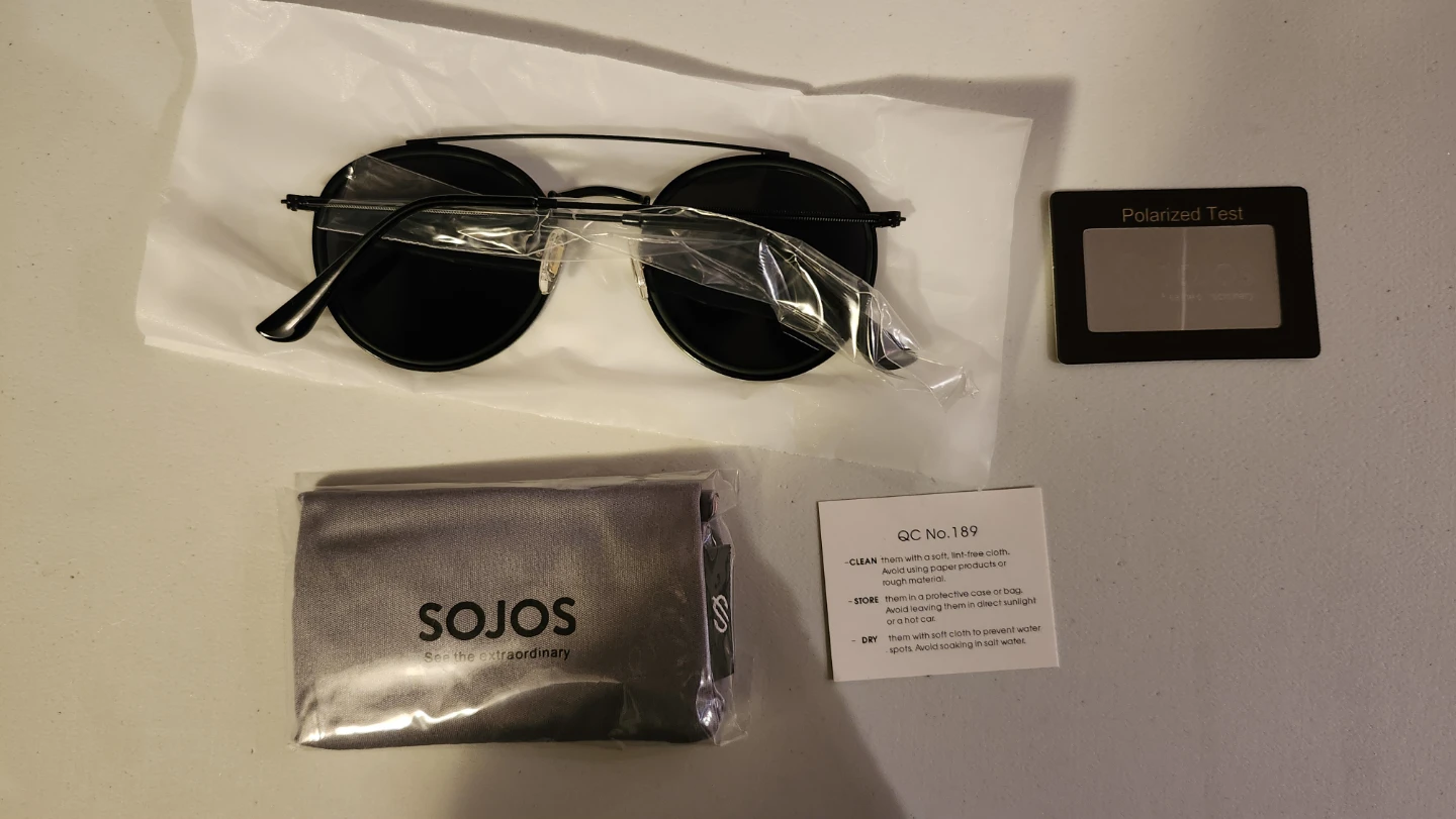 SOJOS Round Sunglasses with Polarized Test Card - photo 2