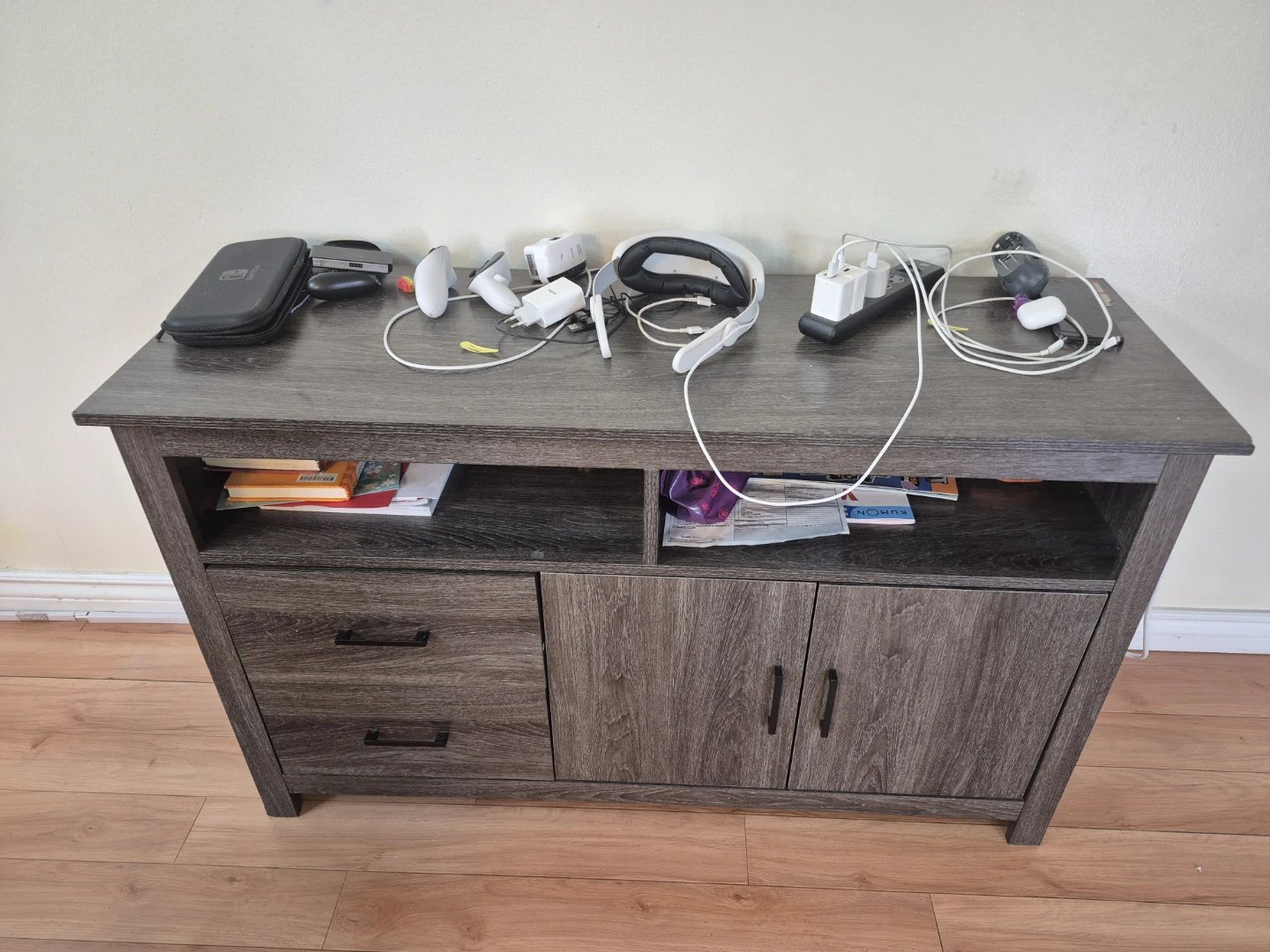 Grey Wood-Look Console Table