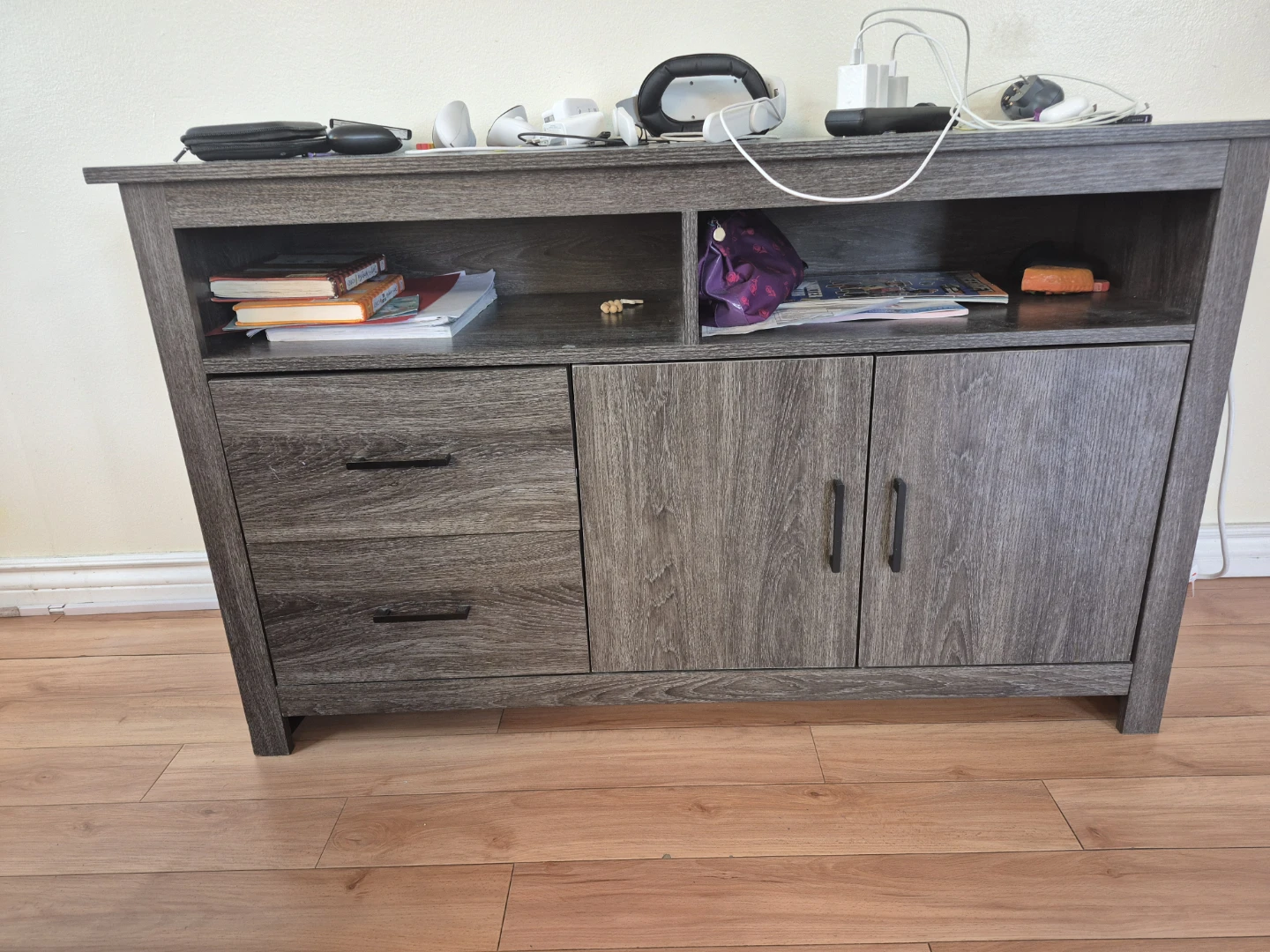 Grey Wood-Look Console Table - photo 2