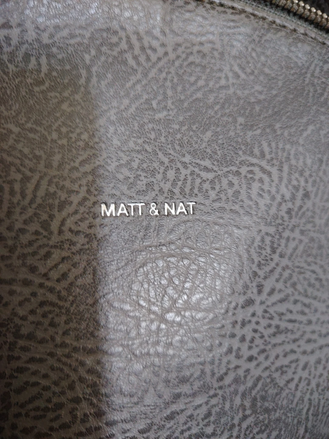 Matt & Nat Grey Faux Leather Backpack