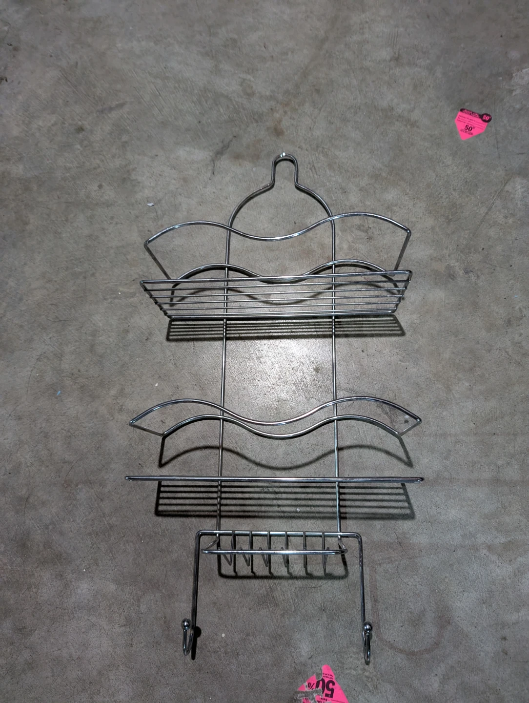 Silver Metal Shower Caddy and Toilet Paper Holder - photo 2