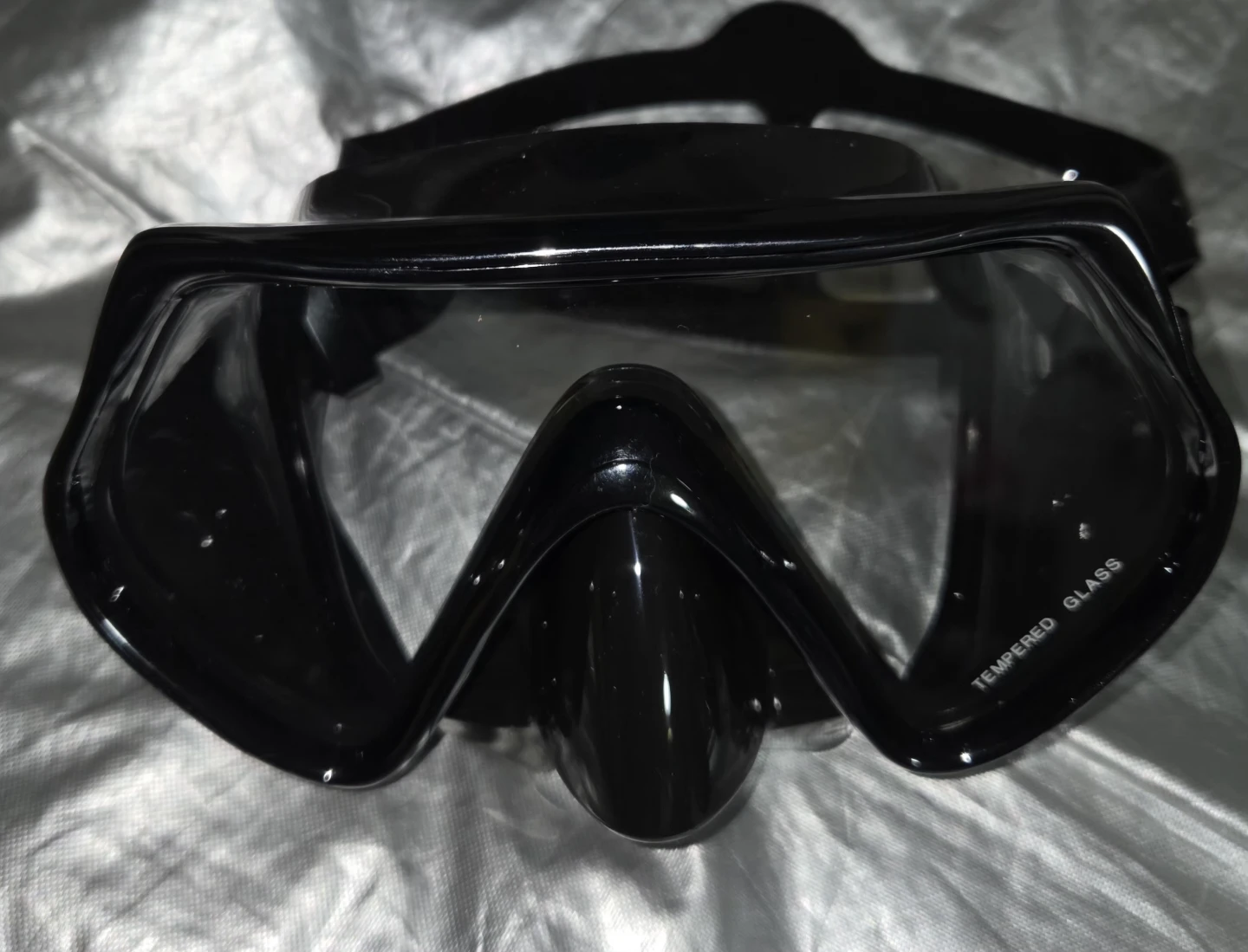 Black Diving Mask with Tempered Glass