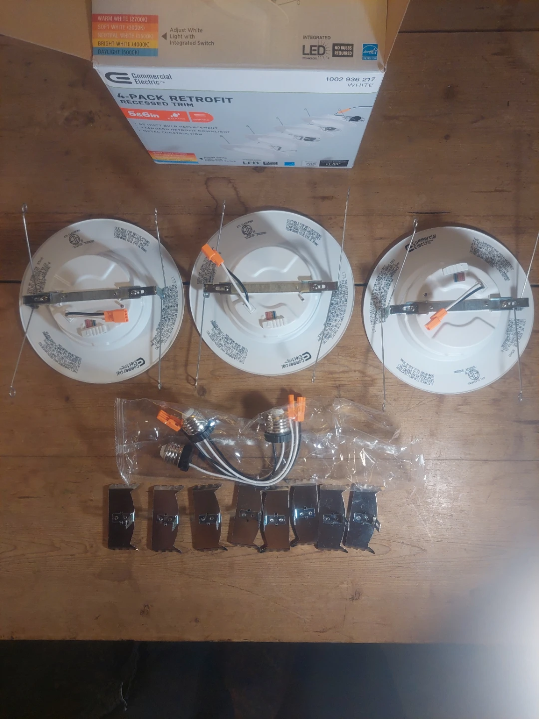 3 Commercial Electric Retrofit Recessed Trim 5&6in White - photo 3
