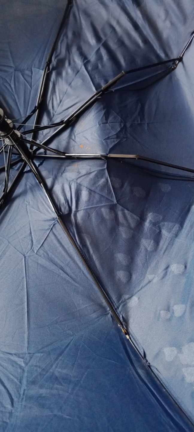 Blue Umbrella with White Heart Pattern - photo 5