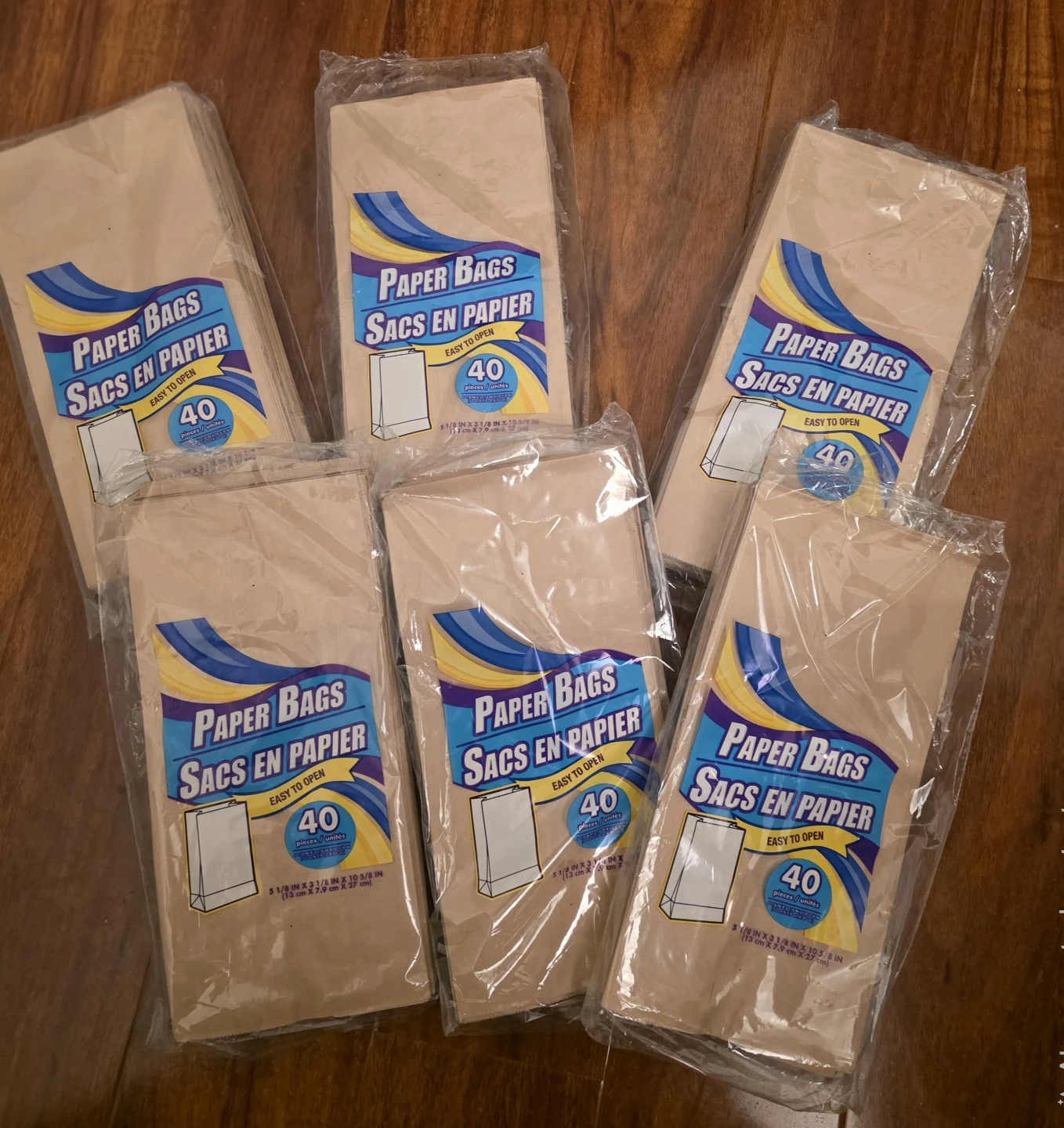 Paper Bags 6 packs of 40 pieces each