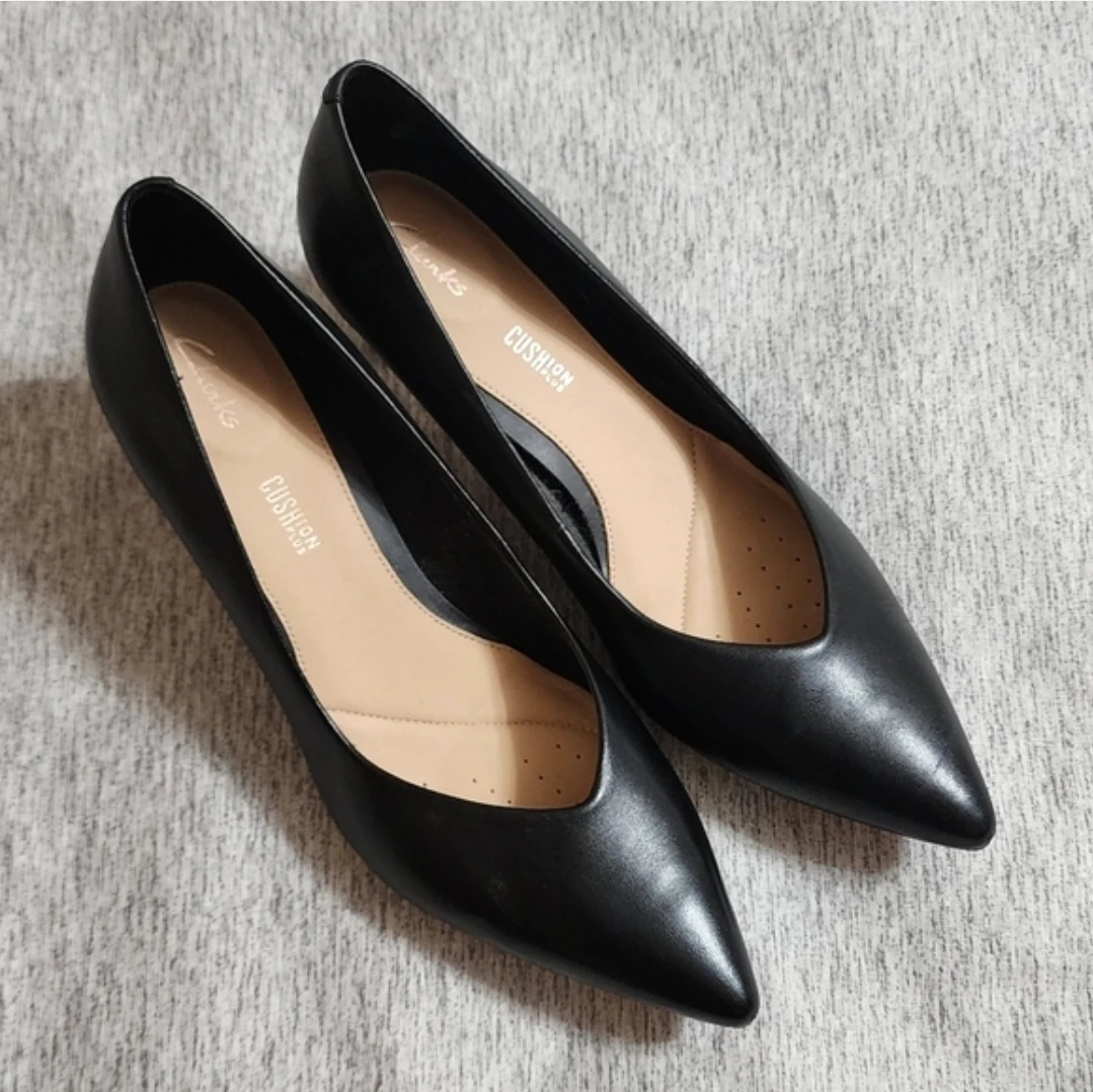 Clarks Black Leather Heels