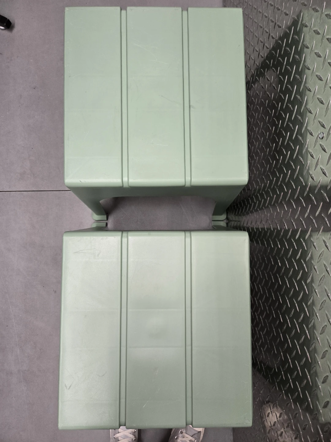 2 IKEA Otteil Sage Green Plastic Stools - Indoor / Outdoor - photo 4