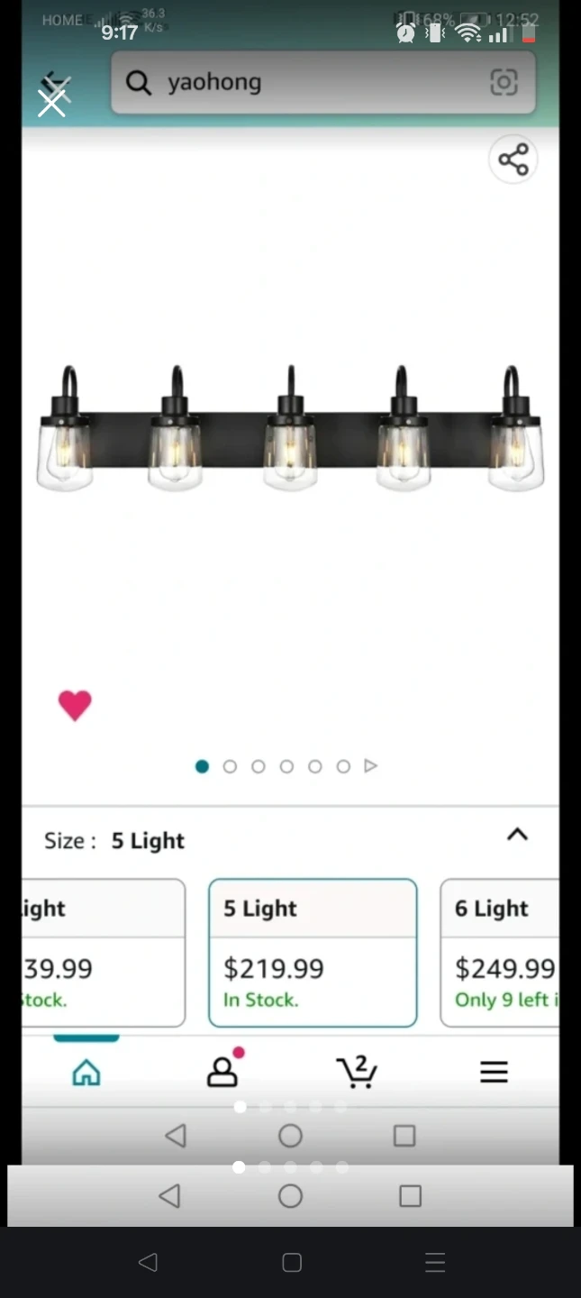 5-Light Vanity Bathroom Wall Light Fixture