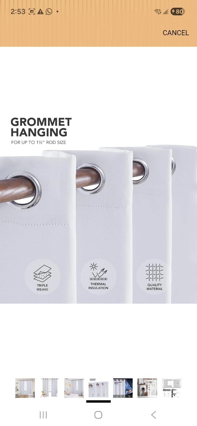 White Thermal Insulated Blackout Curtains - photo 4
