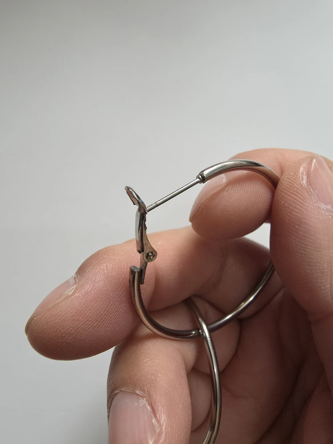 Silver Hoop Earrings Medium ⚽️ - photo 2