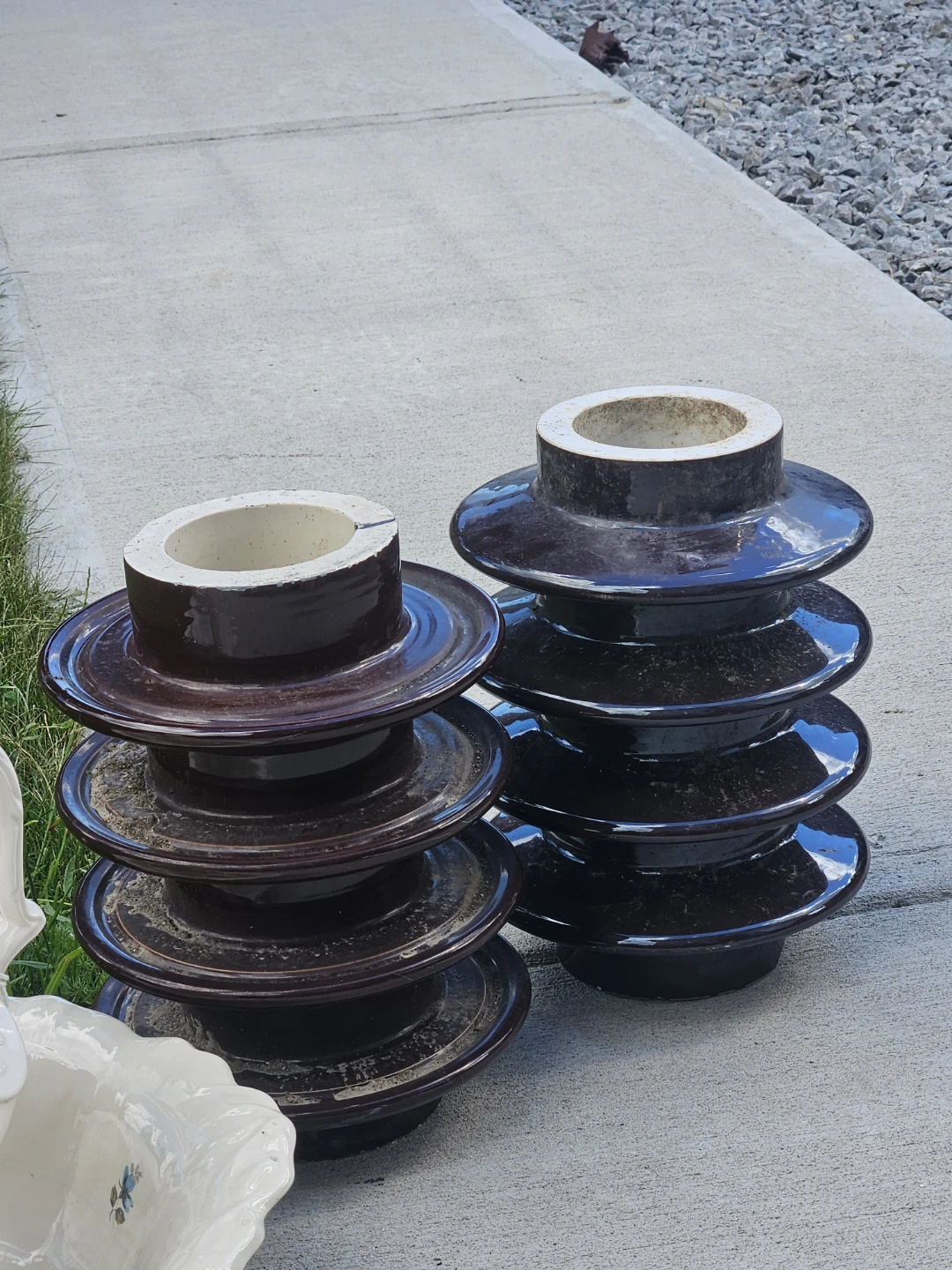 Brown Ceramic Electrical Insulators (2 pcs)