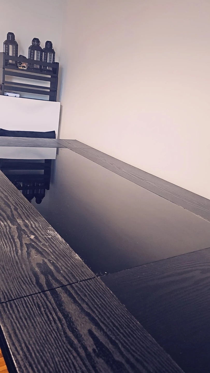 Black Dining Table with Glass Top - photo 5
