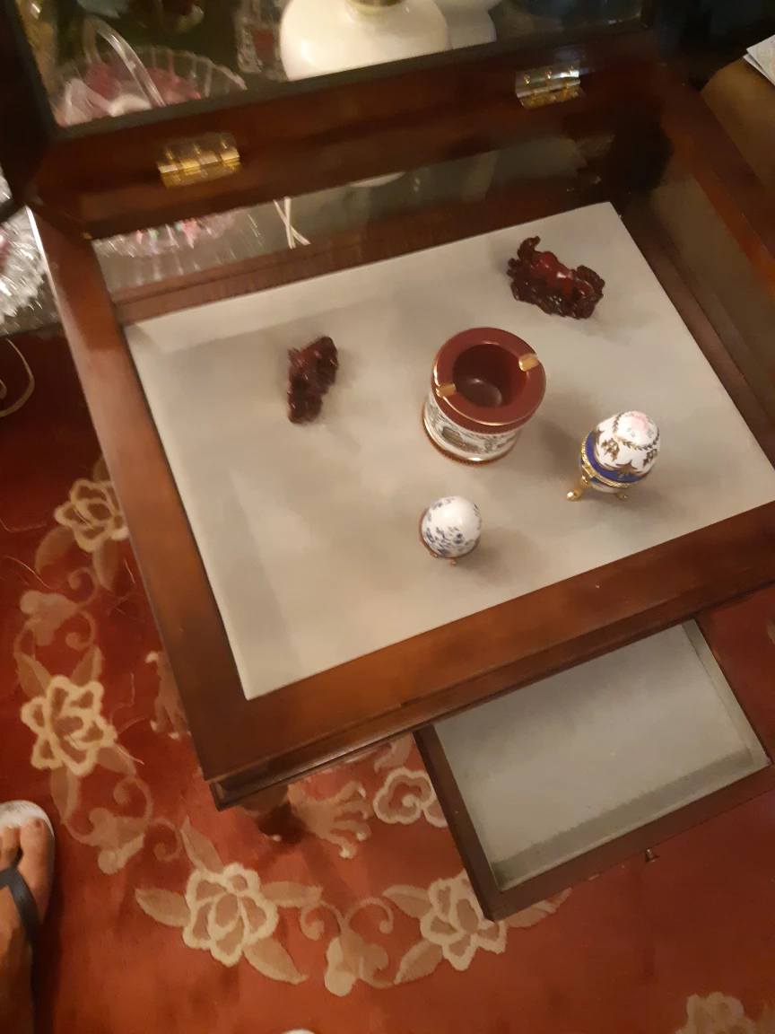 Wooden Display Cabinet with Glass Top - photo 2