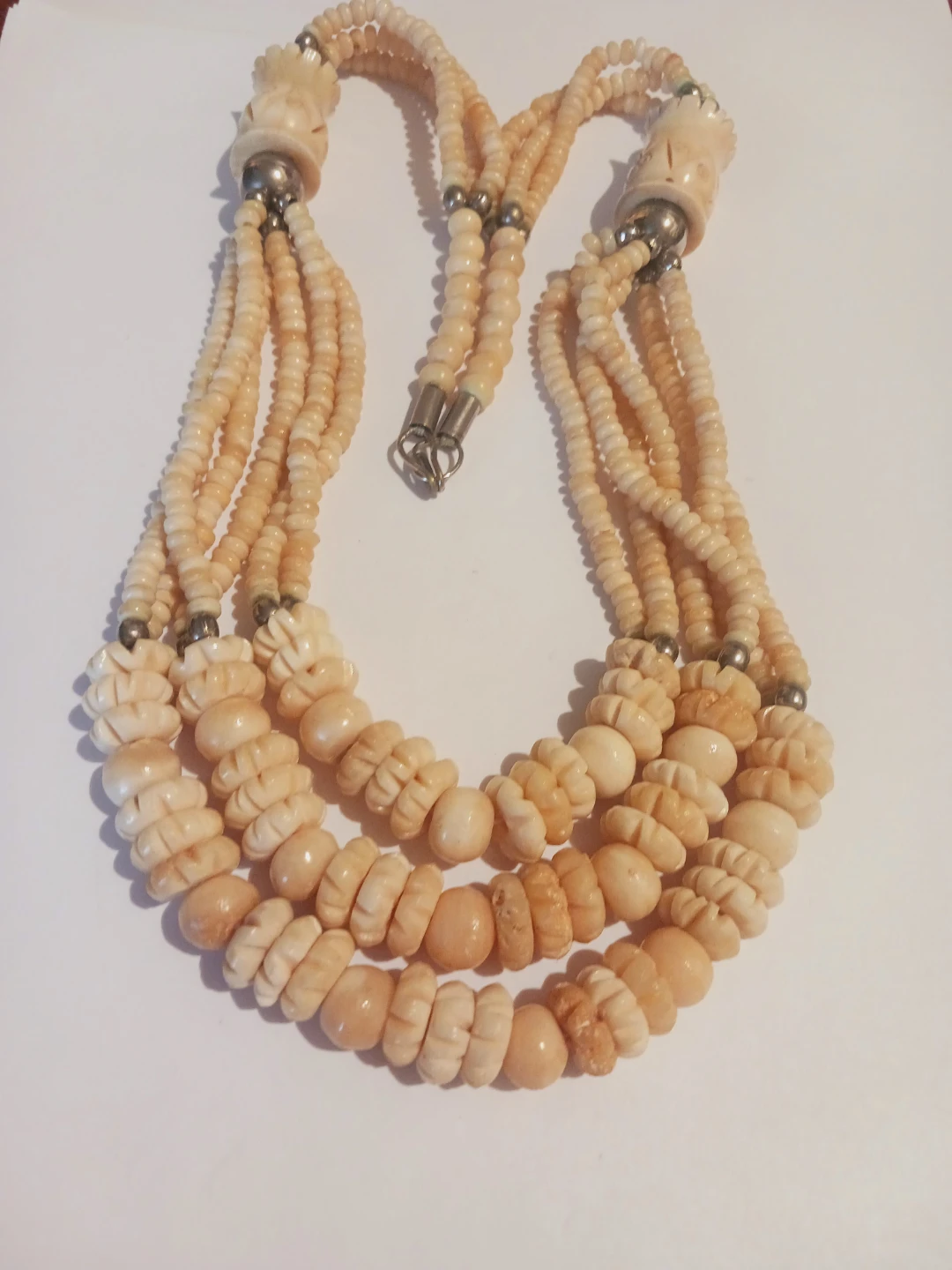 Gorgeous Multi-strand Carved Statement Necklace - photo 2