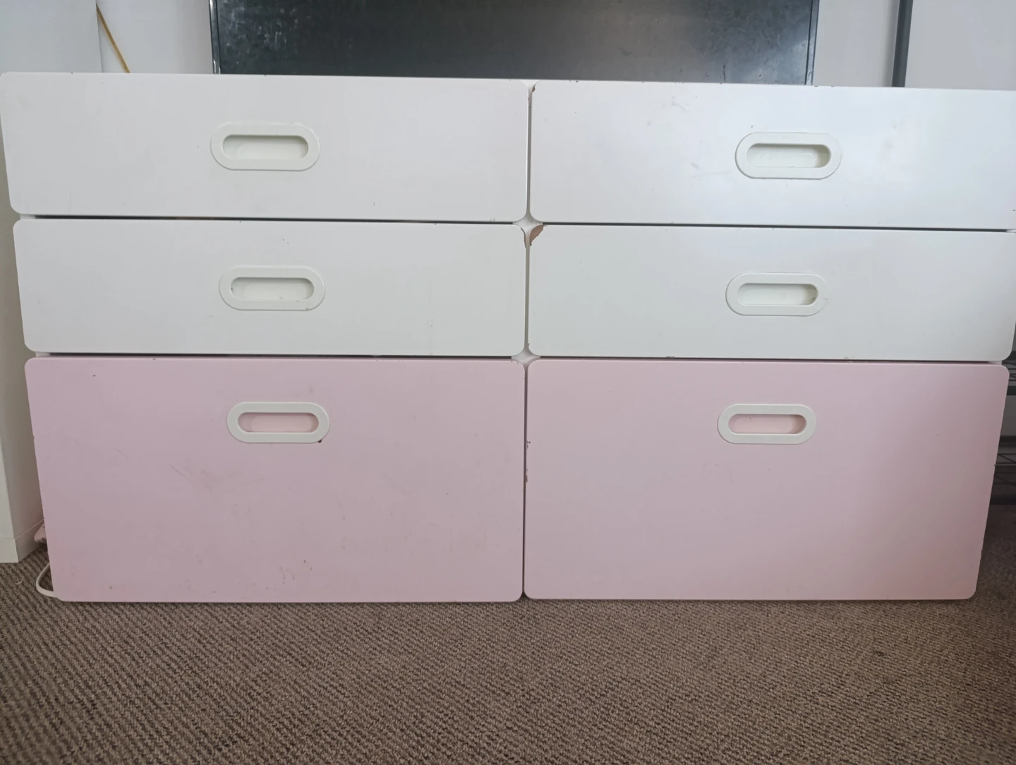 IKEA Kids White and Pink 6-Drawer Dresser
