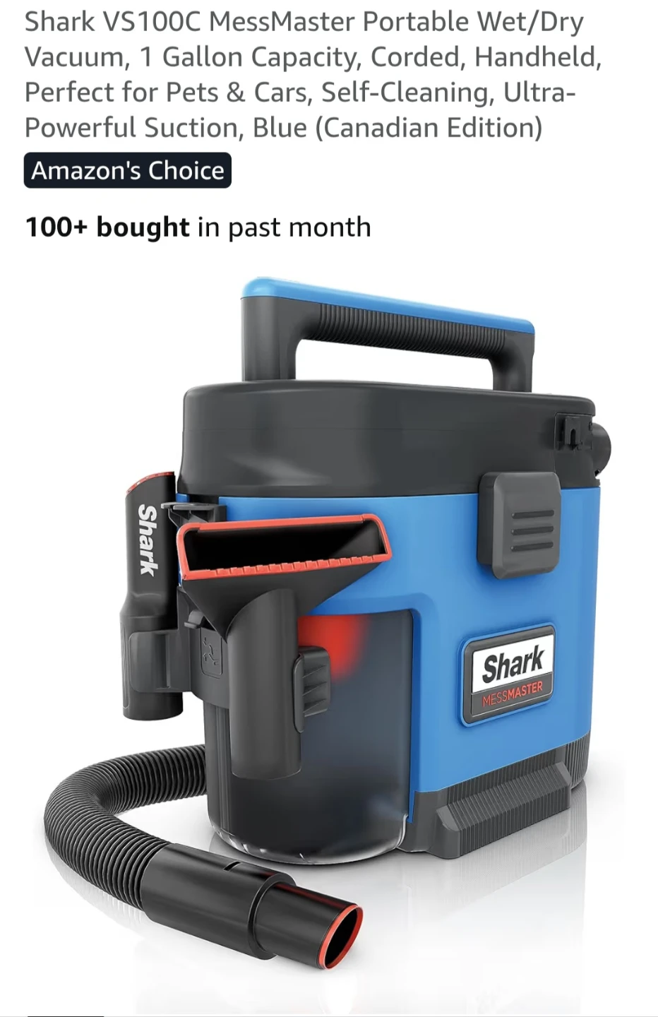 Shark Mess Master wet/ dry vac used twice ( dry)