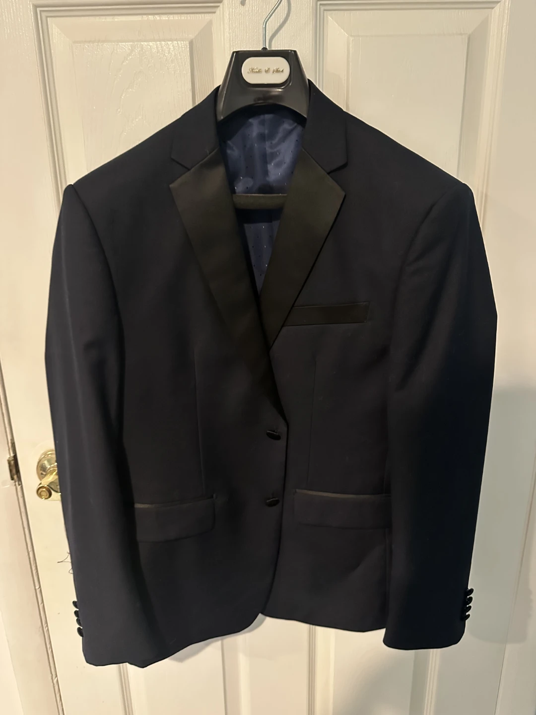 Navy Tuxedo Jacket and Pants 34 Set Never Worn