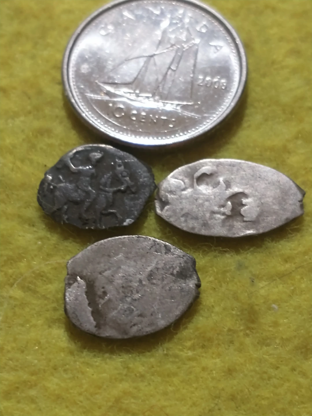 1682-1725 Russia Peter I The Great X3 silver kopeks wire money - photo 3