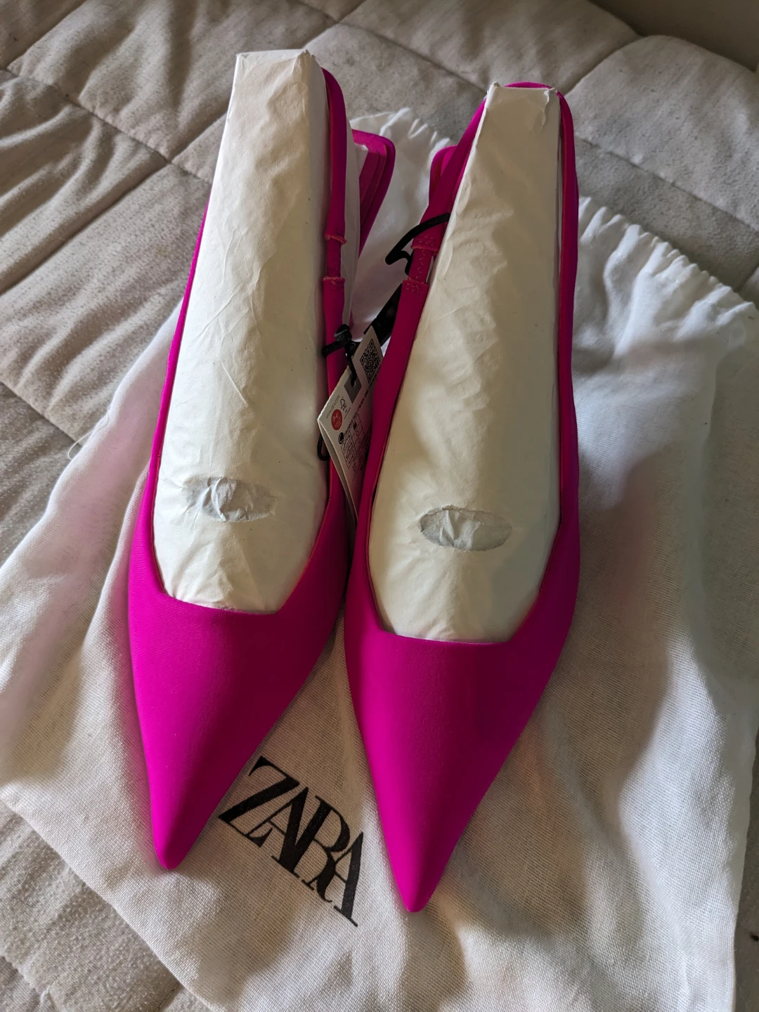 ZARA Slingback Heels - Bright Pink