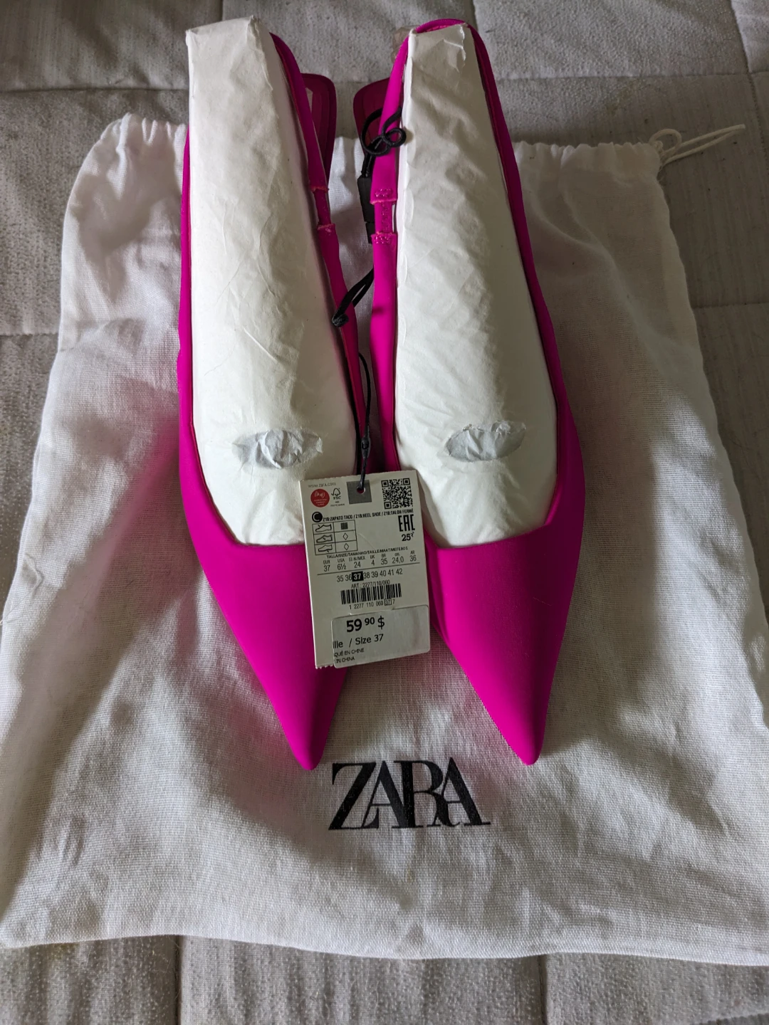 ZARA Slingback Heels - Bright Pink - photo 3