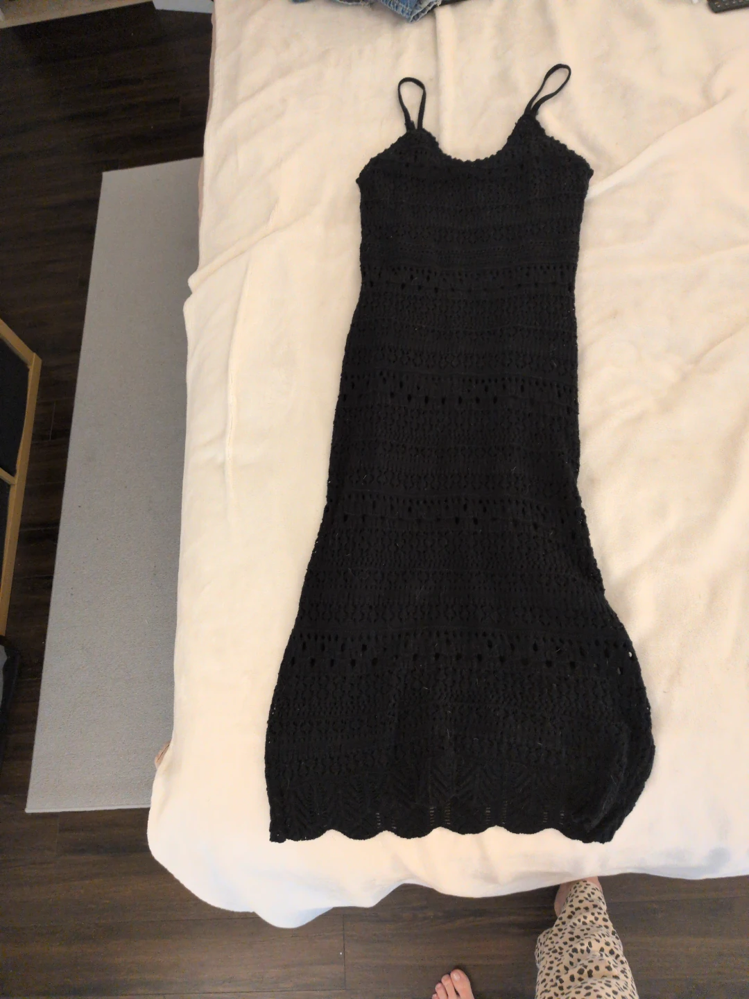 Black Crochet Maxi Dress