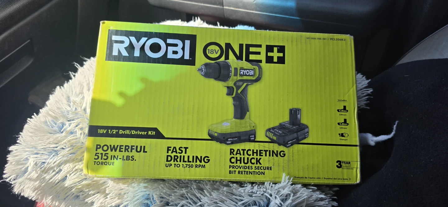 Ryobi 18V 1/2" Drill/Driver Kit with 2 Batteries (still in box)