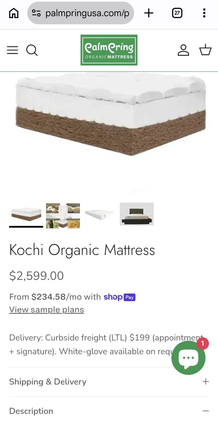 Palmspring Kochi Organic Mattress - photo 4