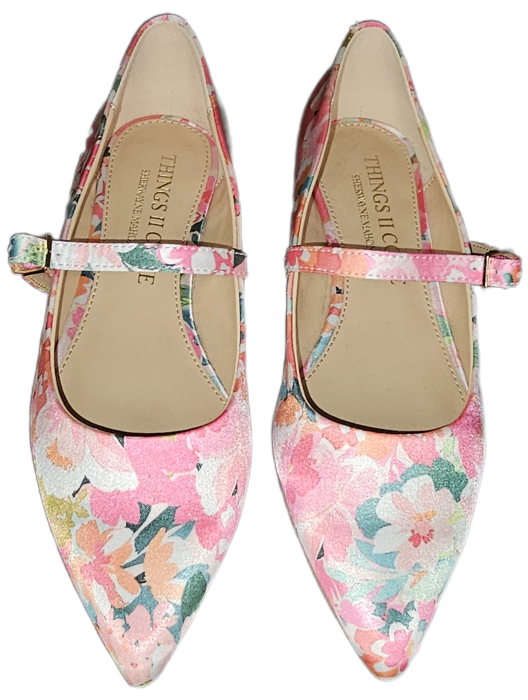 THINGS I.C. Women's Mary Jane Flats Size 7 Floral Print⚽️ - photo 2