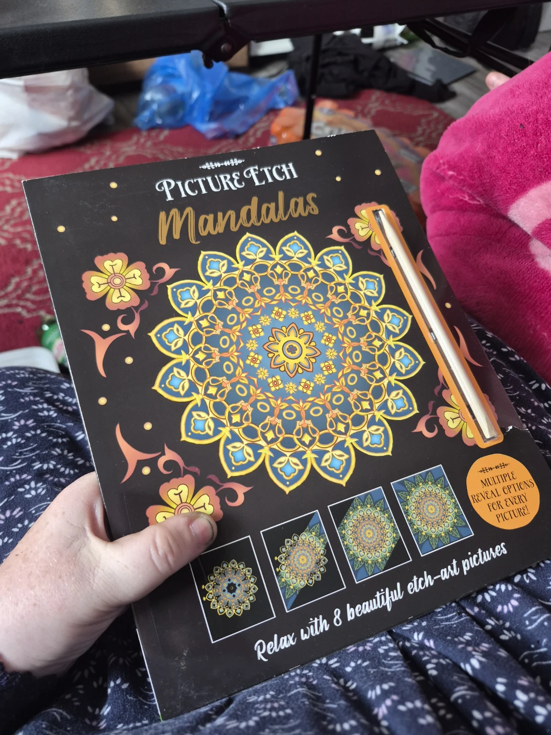 Picture Etch Mandalas Colouring Book with Etch Art